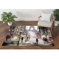thumbnail image 1 of Kitchen Rugs, Landmark Rug, Landscape Rug, Woman With Pink Umbrella and Eiffel Painting Rug, View Rugs, Modern Rugs, 3D Printed Rug, 2.3'x3.3' - 70x110 cm, 1 of 4