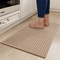 thumbnail image 1 of QiCaiJia Kitchen Rugs Mat Non Slip Washable, Super Absorbent Kitchen Mats for Floor, Rubber Backing Soft Braided Standing Floor Mats Sink Mat Runner Rug, 17"x30" Brown, 1 of 9