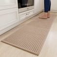 thumbnail image 1 of QiCaiJia Kitchen Rugs Mat Non Slip Washable, Super Absorbent Kitchen Mats for Floor, Rubber Backing Soft Braided Standing Floor Mats Sink Mat Runner Rug, 17"x59" Brown, 1 of 5