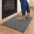 thumbnail image 1 of Kitchen Rugs and Mat Non Slip Washable, Super Absorbent Kitchen Mats for Floor with Rubber Backing, Soft Braided Standing Sink Mat, Anti Fatigue Kitchen Runner Rug Easy to Clean, Gray 17"x30", 1 of 8