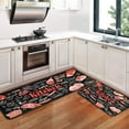 thumbnail image 1 of Kitchen Rugs and Mats【2 PCS】 Farmhouse Kitchen Decor, Non Skid Washable Black Kitchen Mat Soft Super Absorbent Kitchen Mat Runner Set Doormat Bathroom,Meat Design (17"x47"+17"x30"), 1 of 6