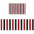 thumbnail image 1 of Kitchen Rugs and Mats 2 Pieces Black Red Stripes Runner Rug Sets Lines Striped Soft Comfort Standing Kitchen Mats for Floor Absorbent Area Rugs Carpet Non Slip Cushioned Doormat, 1 of 9