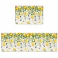 thumbnail image 1 of Kitchen Rugs and Mats 2 Pieces Floral Lemon Runner Rug Sets Fruit Eucalyptus Leaf Branch Retro Soft Comfort Standing Kitchen Mats for Floor Absorbent Area Rugs Carpet Non Slip Cushioned Doormat, 1 of 9
