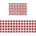 thumbnail image 1 of Kitchen Rugs and Mats 2 Pieces Red Buffalo Plaid Runner Rug Sets White Check Soft Comfort Standing Kitchen Mats for Floor Absorbent Area Rugs Carpet Non Slip Farmhouse Cushioned Doormat Home Decor, 1 of 6