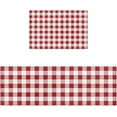 thumbnail image 1 of Kitchen Rugs and Mats 2 Pieces Red Buffalo Plaid Runner Rug Sets White Check Soft Comfort Standing Kitchen Mats for Floor Absorbent Area Rugs Carpet Non Slip Farmhouse Cushioned Doormat Home Decor, 1 of 7