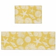 thumbnail image 1 of Kitchen Rugs and Mats 2 Pieces Shell Starfish Runner Rug Sets Yellow Coastal Coral Conch Soft Comfort Standing Kitchen Mats for Floor Absorbent Area Rugs Carpet Non Slip Cushioned Doormat, 1 of 9