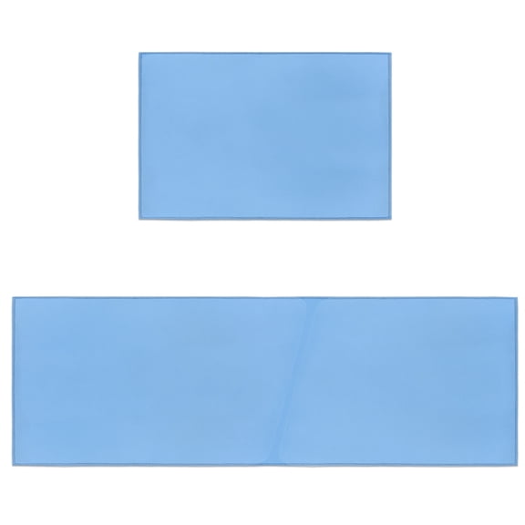 Kitchen Rugs and Mats 2 Pieces Skyblue Pattern Runner Rug Sets Pure Colour Soft Comfort Standing Kitchen Mats for Floor Absorbent Area Rugs Carpet Non Slip Cushioned Doormat