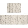thumbnail image 1 of Kitchen Rugs and Mats,Bird on Branch Green Leaves 2 Piece Anti Fatigue Area Runner Rug Set Comfort Standing Floor Mat,Vintage Linen Non Slip Absorbent Doormats for Laundry/Bathroom/Bedroom, 1 of 6
