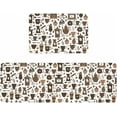 thumbnail image 1 of Kitchen Rugs and Mats,Brown Coffee Beans Coffee Cup Seamless 2 Piece Anti Fatigue Area Runner Rug Set Comfort Standing Floor Mat,Retro Coffee Theme Non Slip Absorbent Doormats for Laundry/Bathroom, 1 of 6