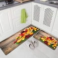 thumbnail image 1 of Kitchen Rugs and Mats,Comfort Kitchen Rugs Kitchen Rugs Non Skid Washable Rug Kitchen Floor Fresh Summer Fruits in The Basket 2 Pieces 17X48+17X24 Inches, 1 of 2