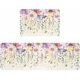 thumbnail image 1 of Kitchen Rugs and Mats,Daisy Eucalyptus Leaves Country Flowers 2 Piece Anti Fatigue Area Runner Rug Set Comfort Standing Floor Mat,Pastoral Plants Retro Letter Non Slip Absorbent Doormats for Laundry, 1 of 6