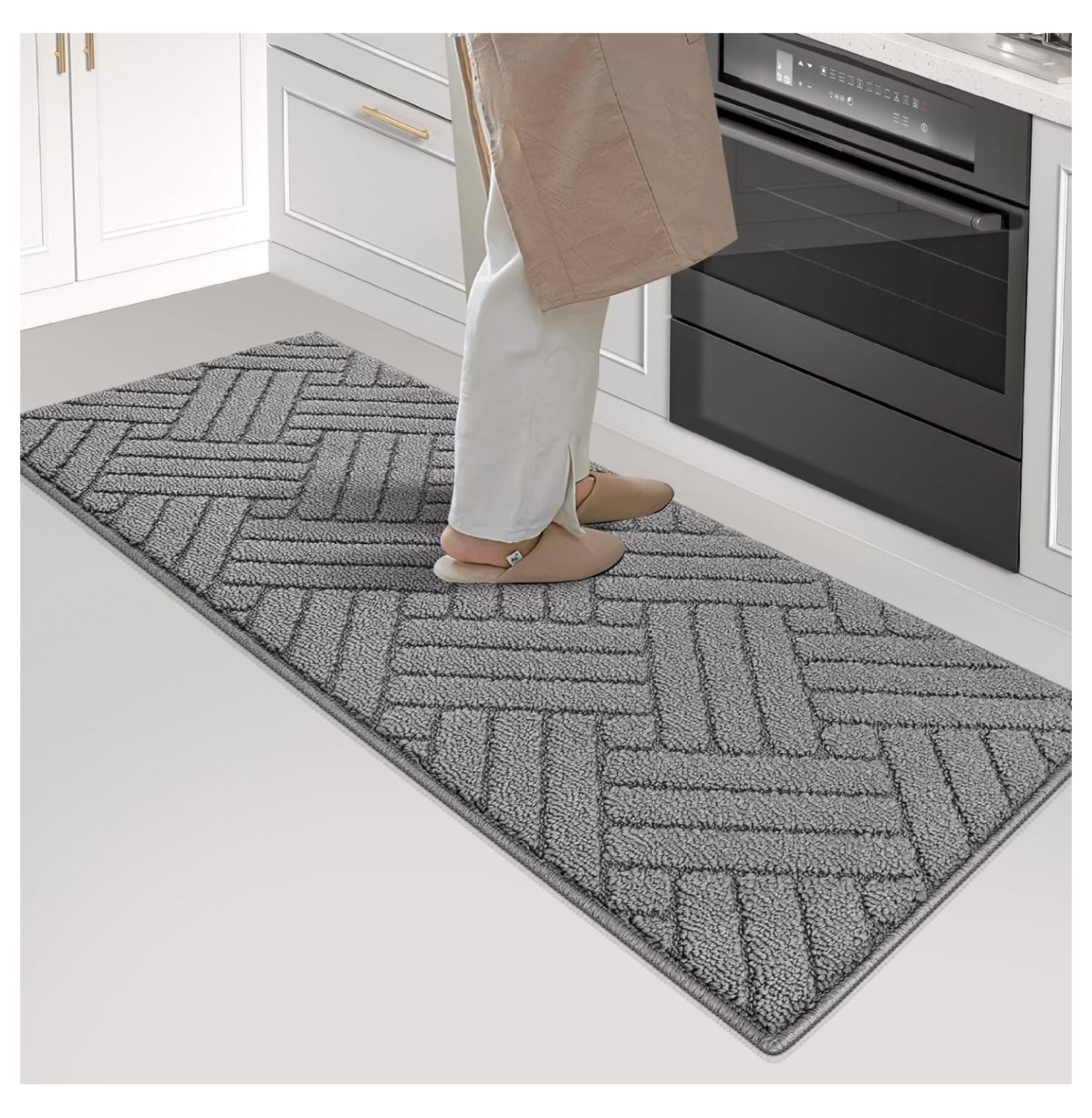 Kitchen Rugs and Mats for Floor,Grey Kitchen Runner Rug 20"x47" Non