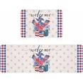 thumbnail image 1 of Kitchen Rugs and Mats,July Patriotic US Flag Floral Pinwheel 2 Piece Anti Fatigue Area Runner Rug Set Comfort Standing Floor Mat,Stars Red Blue Check Non Slip Absorbent Doormats for Laundry/Bathroom, 1 of 4