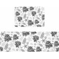 thumbnail image 1 of Kitchen Rugs and Mats,Marine Black Gray Coral Shell 2 Piece Anti Fatigue Area Runner Rug Set Comfort Standing Floor Mat,Summer Ocean Nautical Compass Non Slip Absorbent Doormats for Laundry/Bathroom, 1 of 6