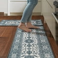 thumbnail image 1 of Kitchen Rugs and Mats Non Skid Washable 2 Pcs, Absorbent Kitchen Runner Rugs for Floor, Front of Sink, Long Comfort Standing Mats for Entryway Hallway 17"x32"+17"x48" (Blues Retro), 1 of 6