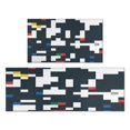 thumbnail image 1 of Kitchen Rugs and Mats Non Skid Washable Black Geometric Abstract` Kitchen Mat and Rug Set,Floor Cushion Waterproof Rug,Rubber Backed Area Rugs for Kitchen Laundry, 1 of 7