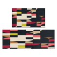 thumbnail image 1 of Kitchen Rugs and Mats Non Skid Washable Black Geometric Kitchen Mat and Rug Set,Floor Cushion Waterproof Rug,Rubber Backed Area Rugs for Kitchen Laundry, 1 of 7