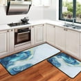 thumbnail image 1 of Kitchen Rugs and Mats Non Skid Washable, Blue and White Marble Kitchen Rug Mat Set of 2 PCS, Comfort Kitchen Floor Mat for Floor Home, Office, Sink, Laundry (17"x47"+17"x30"), 1 of 6