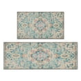 thumbnail image 1 of Kitchen Rugs and Mats Non Skid Washable Bohemian Light Blue Carpet National Design Farmhouse Kitchen Mat and Rug Set,Floor Cushion Waterproof Rug,Rubber Backed Area Rugs for Kitchen Laundry, 1 of 7