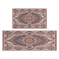thumbnail image 1 of Kitchen Rugs and Mats Non Skid Washable Bohemian Vintage Pink Carpet Kitchen Mat and Rug Set,Floor Cushion Waterproof Rug,Rubber Backed Area Rugs for Kitchen Laundry, 1 of 7