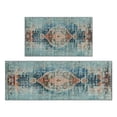 thumbnail image 1 of Kitchen Rugs and Mats Non Skid Washable Boho Blue Carpet Kitchen Mat and Rug Set,Floor Cushion Waterproof Rug,Rubber Backed Area Rugs for Kitchen Laundry, 1 of 7