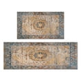 thumbnail image 1 of Kitchen Rugs and Mats Non Skid Washable Boho Blue Retro Design Rug Kitchen Mat and Rug Set,Floor Cushion Waterproof Rug,Rubber Backed Area Rugs for Kitchen Laundry, 1 of 7