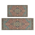 thumbnail image 1 of Kitchen Rugs and Mats Non Skid Washable Boho Brown Vintage Carpet Kitchen Mat and Rug Set,Floor Cushion Waterproof Rug,Rubber Backed Area Rugs for Kitchen Laundry, 1 of 7