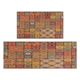 thumbnail image 1 of Kitchen Rugs and Mats Non Skid Washable Boho Vintage Red Geometric Design (6) Kitchen Mat and Rug Set,Floor Cushion Waterproof Rug,Rubber Backed Area Rugs for Kitchen Laundry, 1 of 7