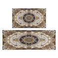 thumbnail image 1 of Kitchen Rugs and Mats Non Skid Washable Brown Pattern Bohemia Kitchen Mat and Rug Set,Floor Cushion Waterproof Rug,Rubber Backed Area Rugs for Kitchen Laundry, 1 of 7