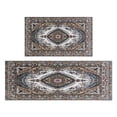thumbnail image 1 of Kitchen Rugs and Mats Non Skid Washable Brown Pattern Bohemia Kitchen Mat and Rug Set,Floor Cushion Waterproof Rug,Rubber Backed Area Rugs for Kitchen Laundry, 1 of 7