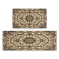 thumbnail image 1 of Kitchen Rugs and Mats Non Skid Washable Farmhouse Boho Brown Pattern Kitchen Mat and Rug Set,Floor Cushion Waterproof Rug,Rubber Backed Area Rugs for Kitchen Laundry, 1 of 7