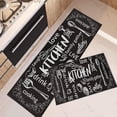 thumbnail image 1 of Kitchen Rugs and Mats Non Skid Washable Set of 2, Black Cooking Modern Kitchen Runner Rug, Knife and Fork Kitchen Floor Mat Under Sink Mat Throw Rug for Kitchen Doormat, 1 of 6