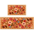 thumbnail image 1 of Kitchen Rugs and Mats Non Skid Washable Set of 2,Boho Floral Modern Farmhouse Bohemian Kitchen Runner Rugs with Rubber Backing for Kitchen Decor and Accessories (Green 17"x47"+17"x30"), 1 of 10