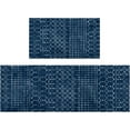 thumbnail image 1 of Kitchen Rugs and Mats Non Skid Washable Set of 2,Boho Moroccan Modern Farmhouse Faded Bohemian Runner Rug with Rubber Backing for Kitchen Decor and Accessories (Dark Blue 17"x47"+17"x30"), 1 of 6