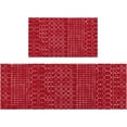 thumbnail image 1 of Kitchen Rugs and Mats Non Skid Washable Set of 2,Boho Moroccan Modern Farmhouse Faded Bohemian Runner Rug with Rubber Backing for Kitchen Decor and Accessories (Red 17"x47"+17"x30"), 1 of 6