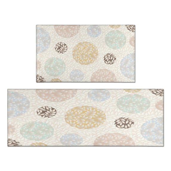 Kitchen Rugs and Mats Non Skid Washable Spring Floral Dalia Summer Kitchen Mat and Rug Set,Floor Cushion Absorbent Rug,Rubber Backed Area Rugs for Kitchen Laundry