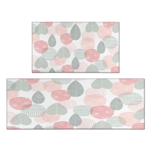 Kitchen Rugs and Mats Non Skid Washable Spring Flowers Floral Kitchen Mat and Rug Set,Floor Cushion Absorbent Rug,Rubber Backed Area Rugs for Kitchen Laundry