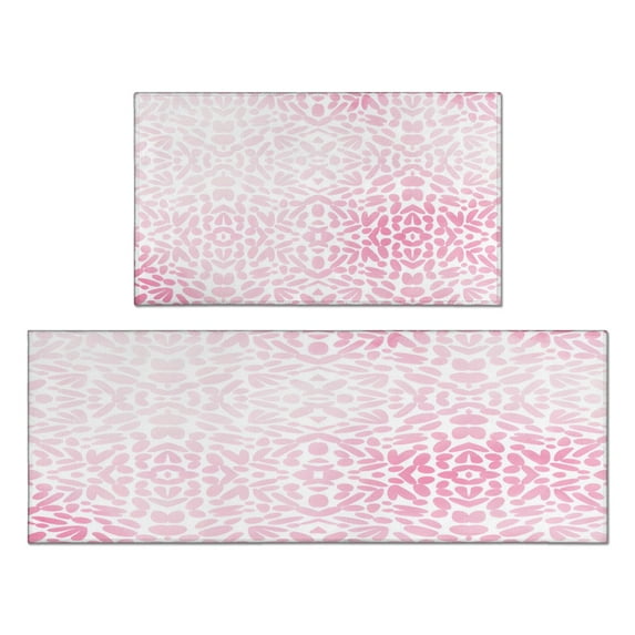 Kitchen Rugs and Mats Non Skid Washable Spring Flowers Leaf Kitchen Mat and Rug Set,Floor Cushion Absorbent Rug,Rubber Backed Area Rugs for Kitchen Laundry