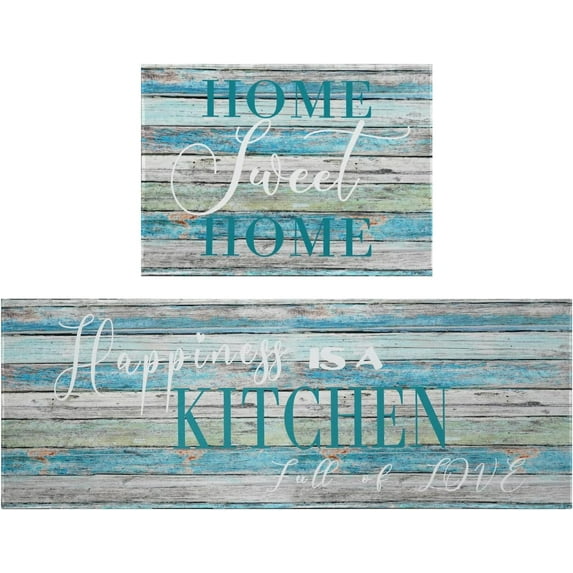 Kitchen Rugs and Mats Non Skid Washable Summer Themed Kitchen Mat and Rug Set,Home Sweet Home Waterproof Rug,Rubber Backed Area Rugs for Kitchen Sink,Laundry Room,Indoor,Holiday Kitchen Rugs