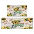 thumbnail image 1 of Kitchen Rugs and Mats Non Skid Washable Sunflower Wood Colored Flowers Kitchen Mat and Rug Set,Floor Cushion Waterproof Rug,Rubber Backed Area Rugs for Kitchen Laundry, 1 of 7