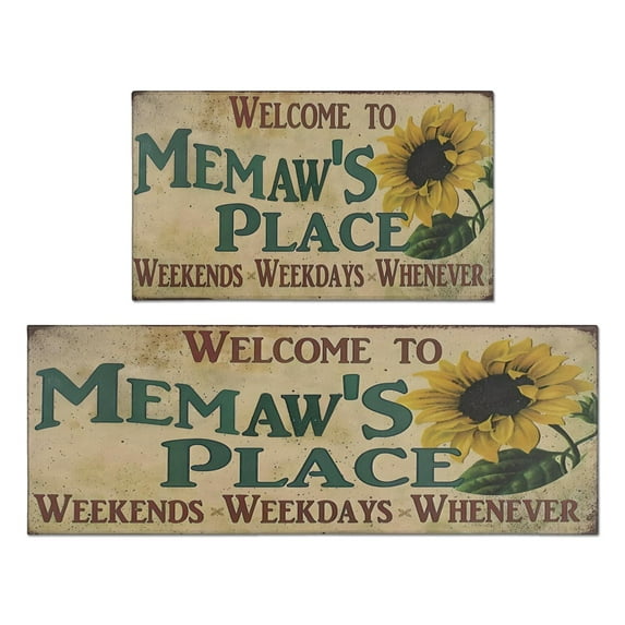 Kitchen Rugs and Mats Non Skid Washable Text Board Sunflower Flowers Kitchen Mat and Rug Set,Floor Cushion Waterproof Rug,Rubber Backed Area Rugs for Kitchen Laundry