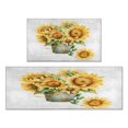 thumbnail image 1 of Kitchen Rugs and Mats Non Skid Washable White Wood Text Sunflower Flowers Kitchen Mat and Rug Set,Floor Cushion Waterproof Rug,Rubber Backed Area Rugs for Kitchen Laundry, 1 of 7