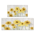 thumbnail image 1 of Kitchen Rugs and Mats Non Skid Washable White Wood Text Sunflower Flowers Kitchen Mat and Rug Set,Floor Cushion Waterproof Rug,Rubber Backed Area Rugs for Kitchen Laundry, 1 of 7