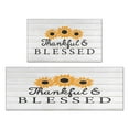 thumbnail image 1 of Kitchen Rugs and Mats Non Skid Washable White Wood Text Sunflower Flowers Kitchen Mat and Rug Set,Floor Cushion Waterproof Rug,Rubber Backed Area Rugs for Kitchen Laundry, 1 of 7
