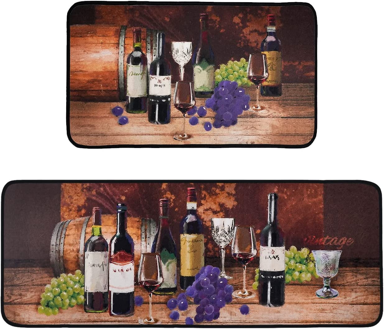 Kitchen Rugs and Mats Non Skid Washable-Wine Decor Themed Kitchen Mat ...