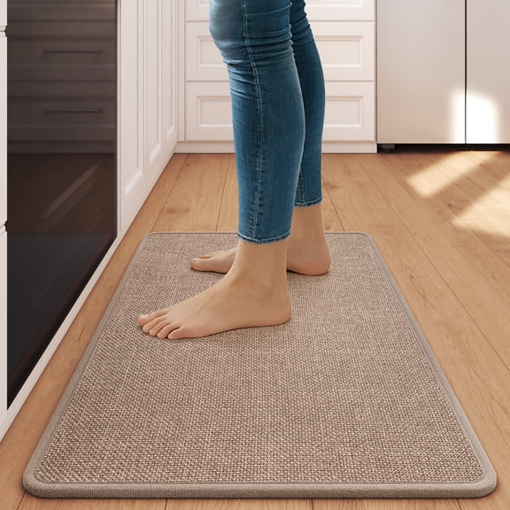 Kitchen Rugs and Mats Non Slip Washable, 17"x30" Brown Absorbent Runner Rugs for Kitchen, Front of Sink, Kitchen Mats for Floor，Easy to Clean and Maintain Kitchen Floor mat