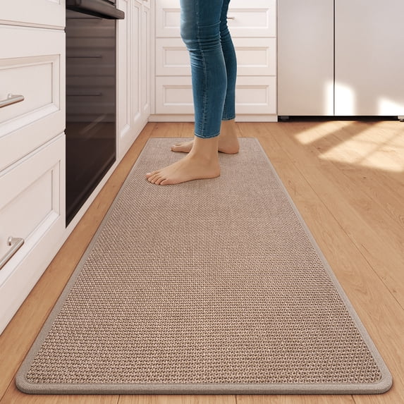 Kitchen Rugs and Mats Non Slip Washable, 17"x59" Brown Absorbent Runner Rugs for Kitchen, Front of Sink, Kitchen Mats for Floor,Easy to Clean and Maintain Kitchen Floor mat