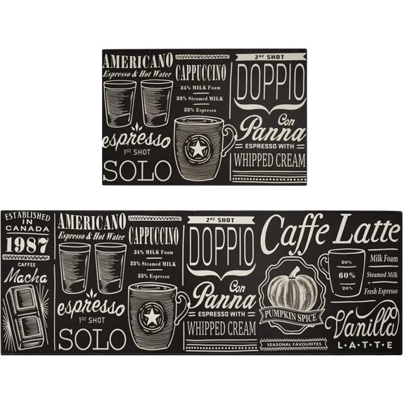 Kitchen Rugs and Mats Non-Slip Washable Anti-Fatigue Kitchen Mats 2 Pieces Black Kitchen Rug Floor Comfort Mats for Kitchen Sink Front Two Piece, Grey 17x24+17x48inch