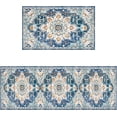 thumbnail image 1 of Kitchen Rugs and Mats Non-Slip Washable Set of 2, Boho Farmhouse Washable Kitchen Mats for Floor, Front of Sink, Entryway and Hallway Blue, 18"x30"+18"x59", 1 of 5