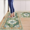 thumbnail image 1 of Kitchen Rugs and Mats Non-Slip Washable Set of 2, Boho Farmhouse Washable Kitchen Mats for Floor, Front of Sink, Entryway and Hallway Green, 18"x30"+18"x47", 1 of 6